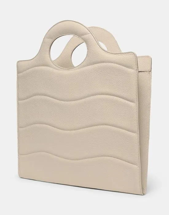100% leather handbag 8 by YOOX, ivory