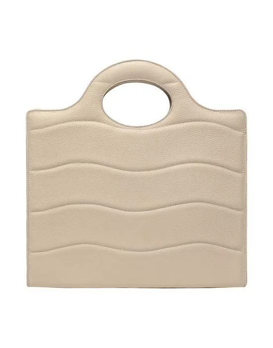 100% leather handbag 8 by YOOX, ivory
