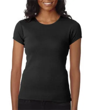 1001 Bella Canvas Ladies' Baby Rib Short-Sleeve Crew Neck Tee Black