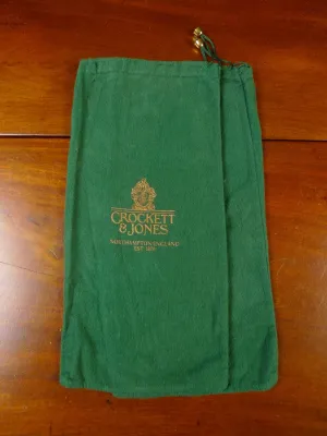 23/0925 vintage crockett & jones green felt shoe bags