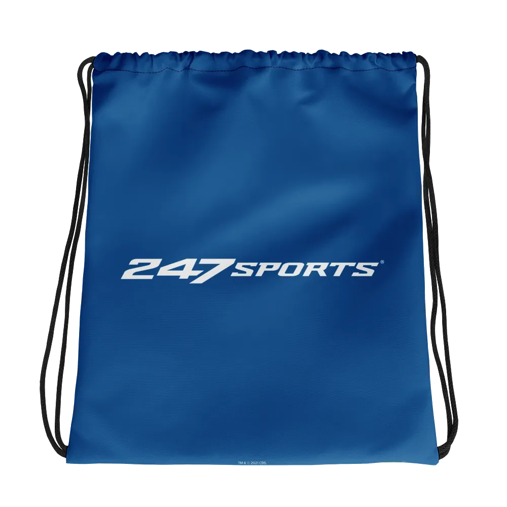 247 Sports White Logo Drawstring Bag