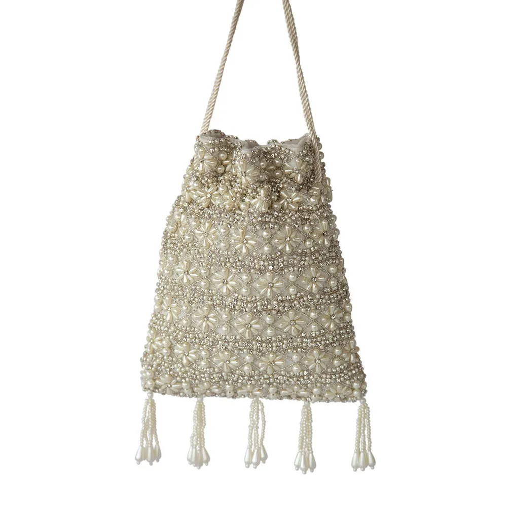 Adora By Ankita Pearl Stone Stripe Bag