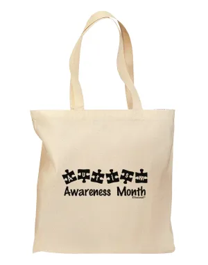 Autism Awareness Month - Puzzle Pieces Grocery Tote Bag by TooLoud