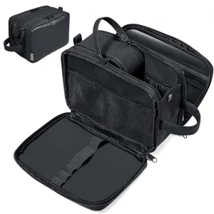 BALEINE Toiletry Bag for Men, Large Travel Toiletries Bags with Water-Resistance Compartment, PU Leather Dopp Kit (Medium, Black)