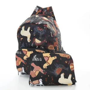 Black Llama Mini Foldable Backpack