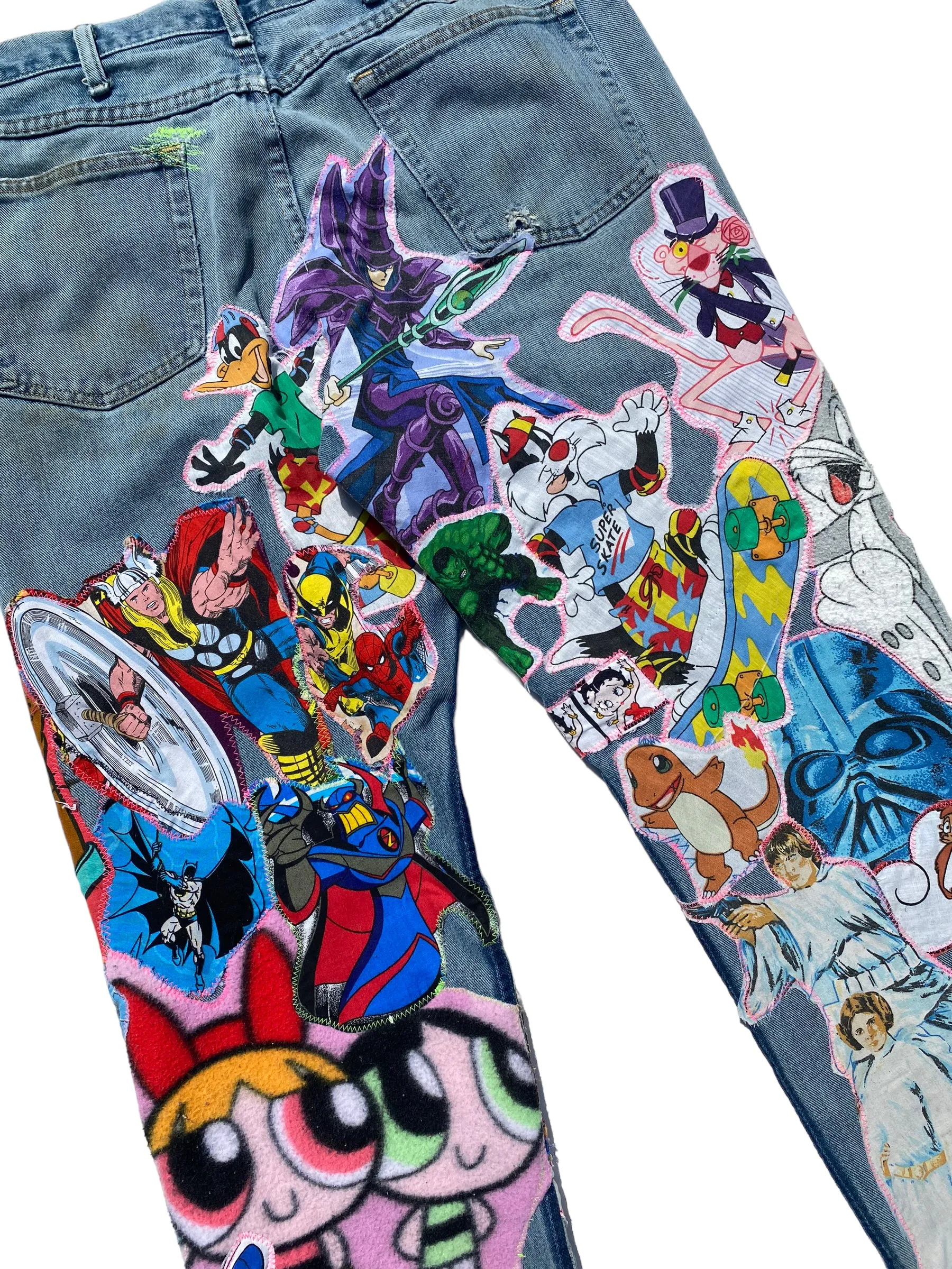 cartoon denim jeans