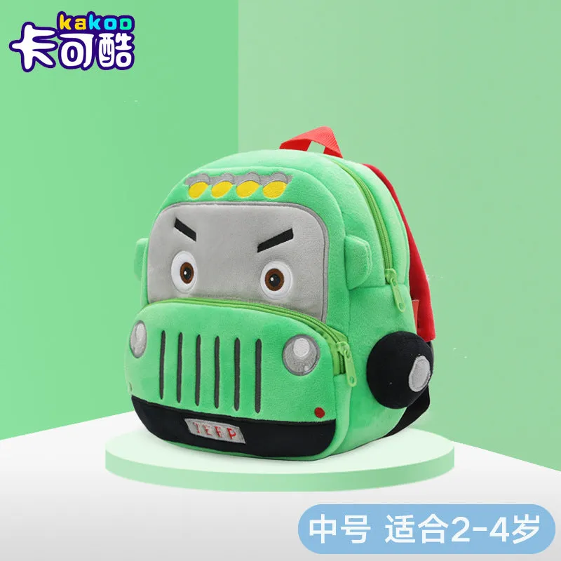 Cartoon jeep plush children's backpack