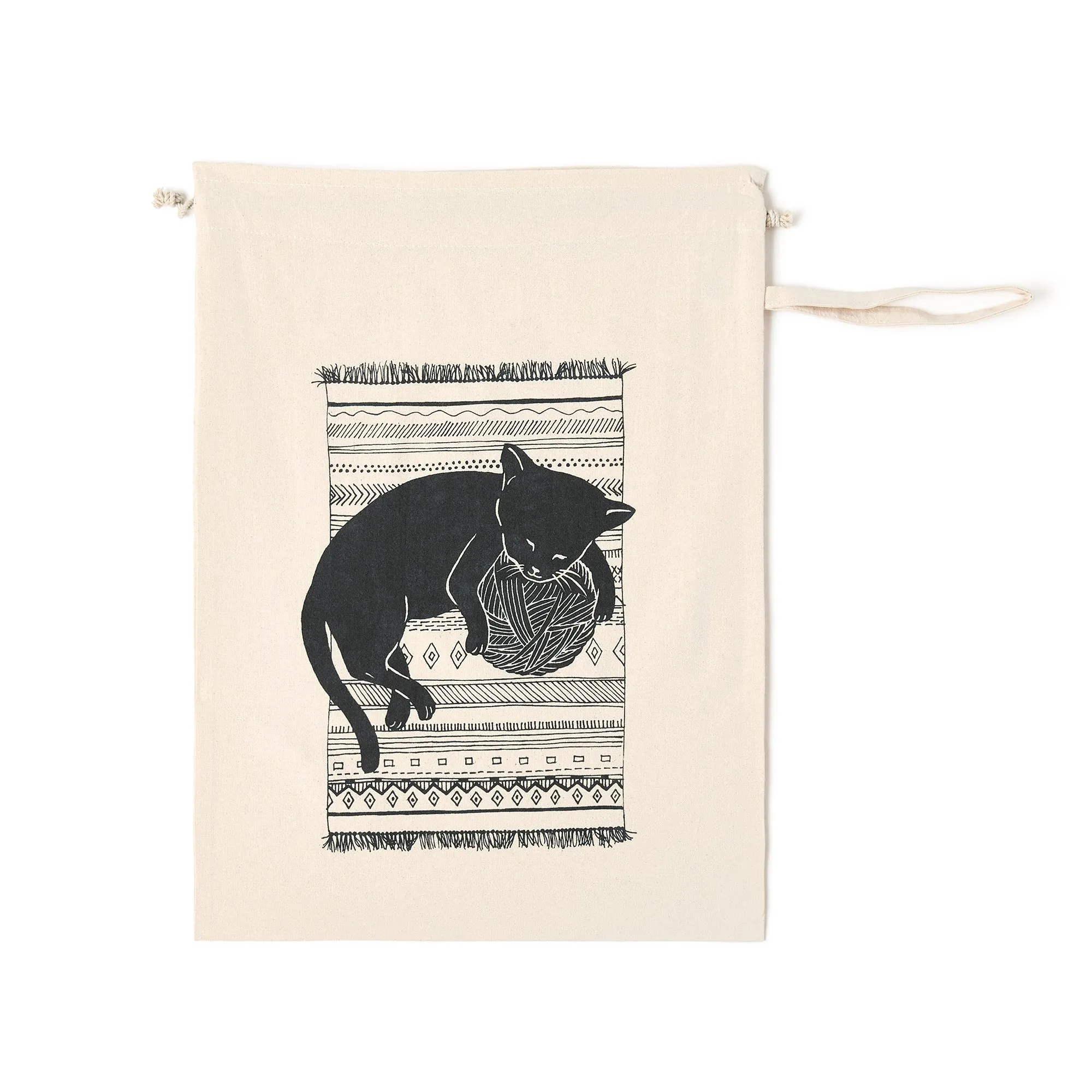 Cat with Ball of Yarn Project Bag