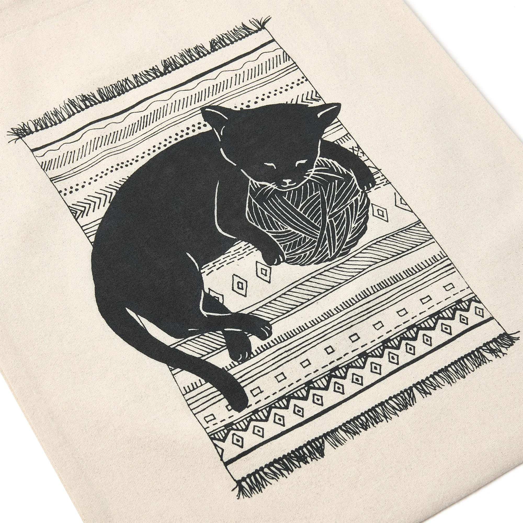 Cat with Ball of Yarn Project Bag