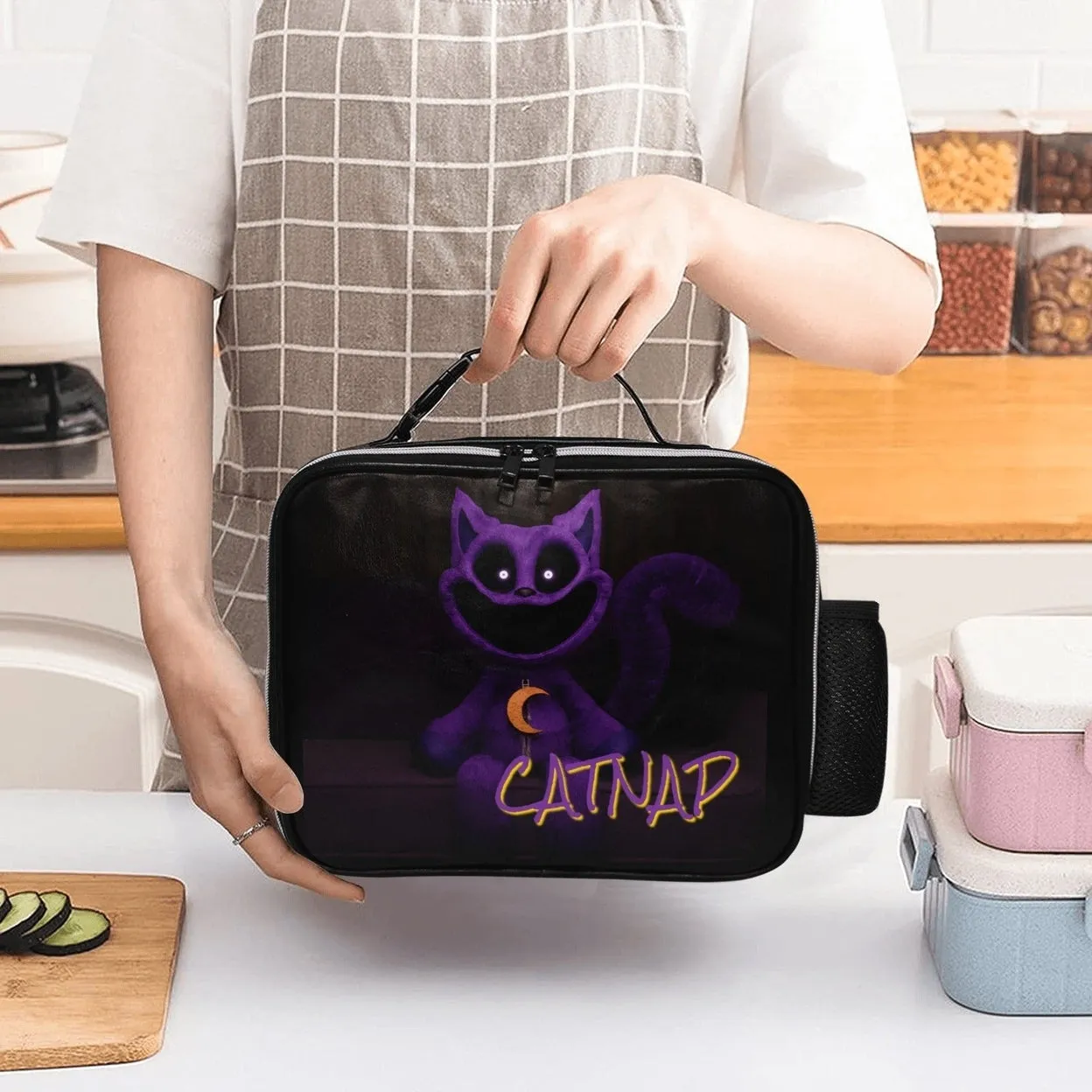 Catnap PU Leather Lunch Box Insulated Water-Resistant 11x4.2x9 Inch Bag