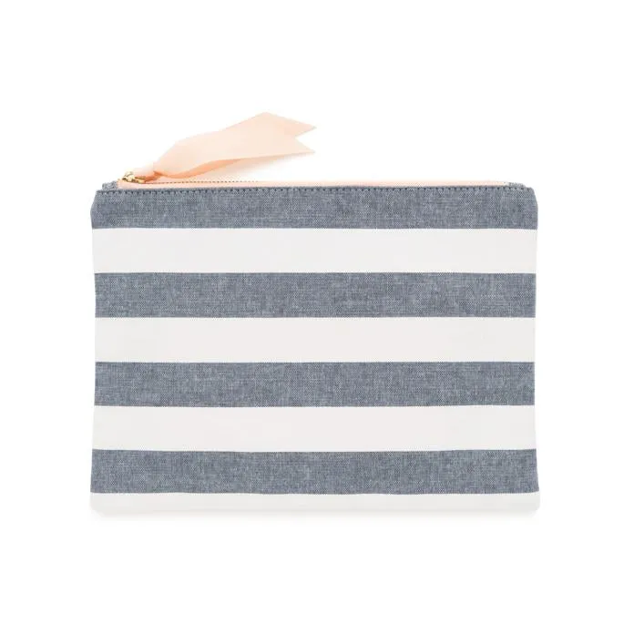 Chambray Zippered Pouch