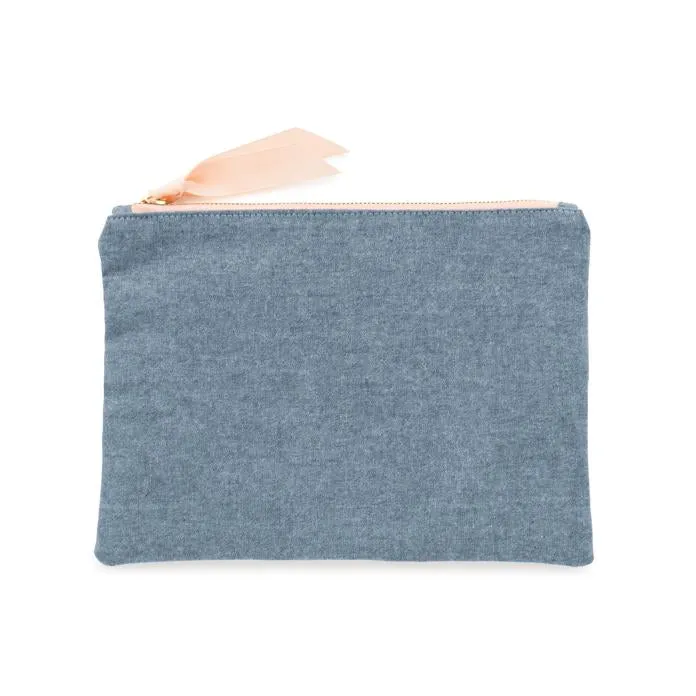 Chambray Zippered Pouch