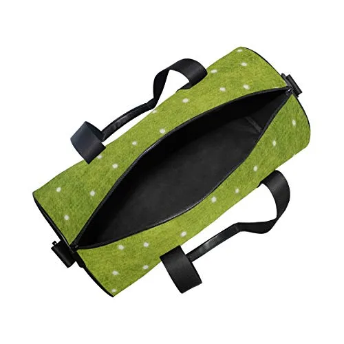 Duffel Bag Green White Pattern Women Garment Gym Tote Bag Best Sports Bag for Boys
