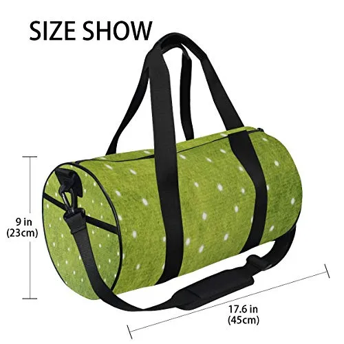 Duffel Bag Green White Pattern Women Garment Gym Tote Bag Best Sports Bag for Boys