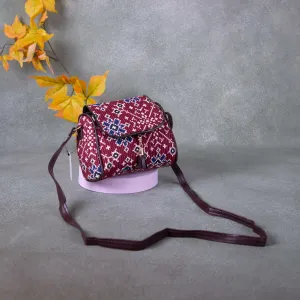 Easy Sling Sand Maroon Colour with Blue flower Design