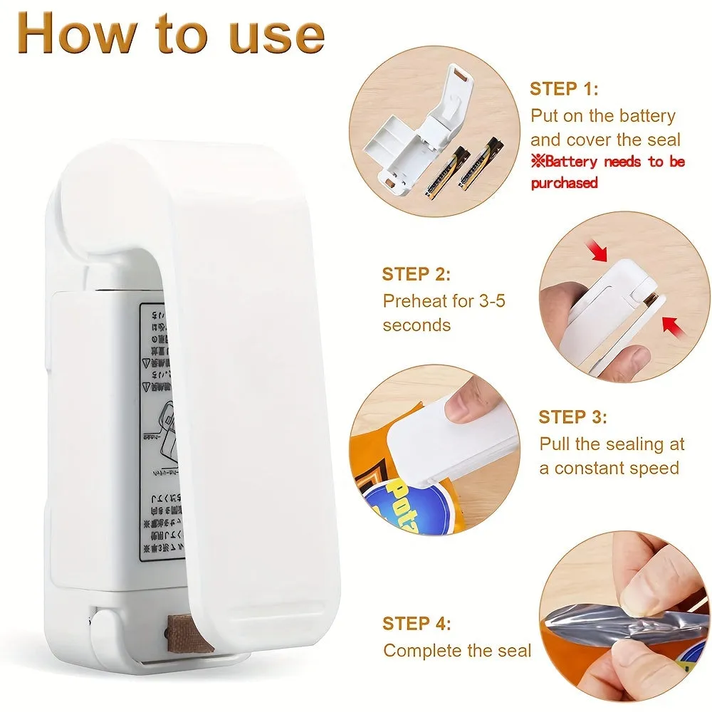 Freshness Sealed EasytoUse Portable Mini Heat Sealer for Food Bags