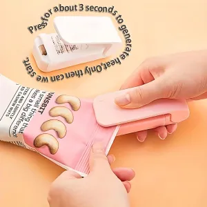 Freshness Sealed EasytoUse Portable Mini Heat Sealer for Food Bags