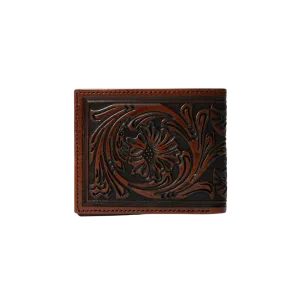 Gem Dandy Men's Tooled Bi Fold Brown Wallet