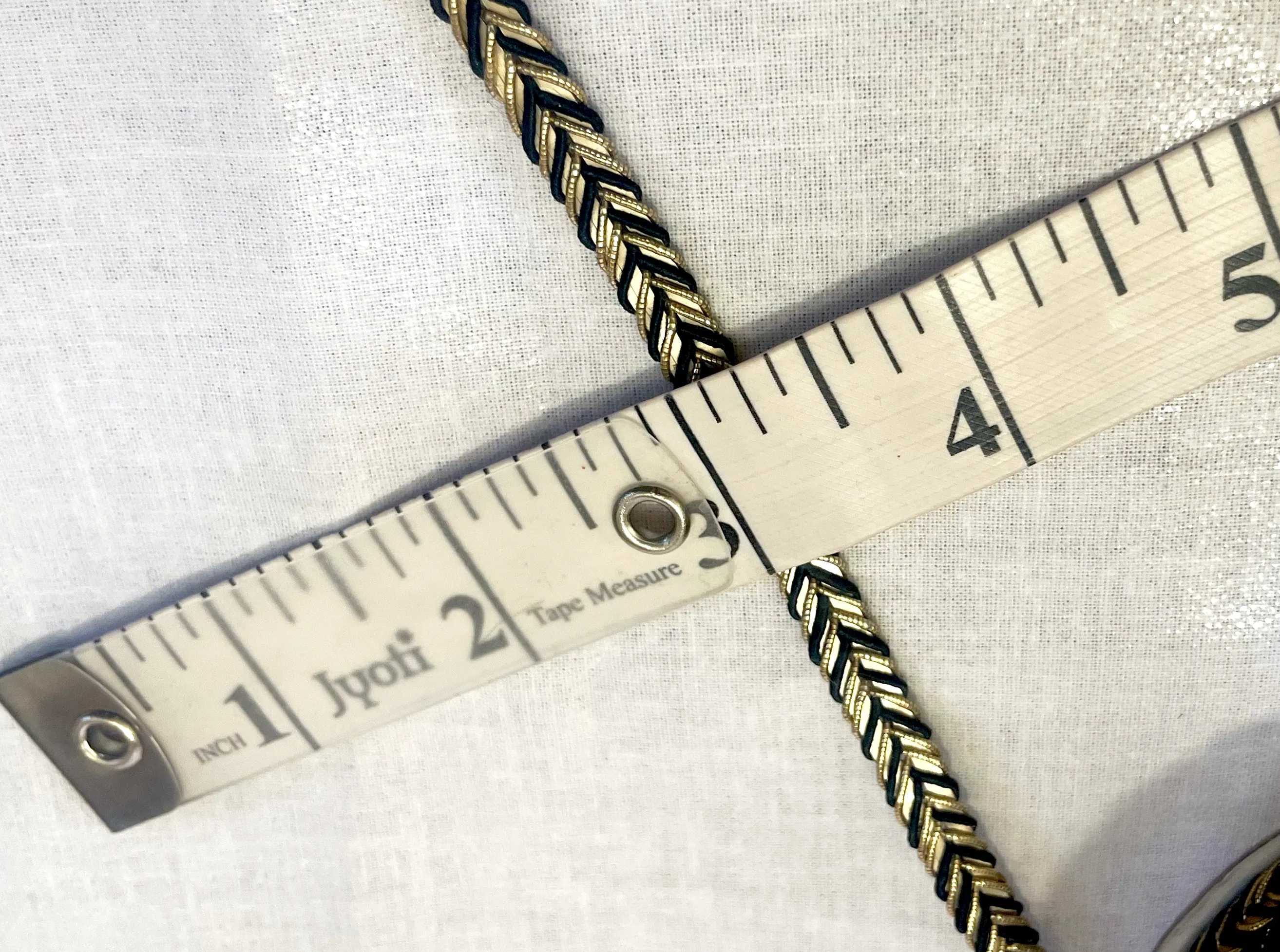 Golden Braid Border, Black And Golden,  Laces for Dress, Home Dcor, Shoe, Bags, Hats, DIY, Handmade, 0.2 inch Broad