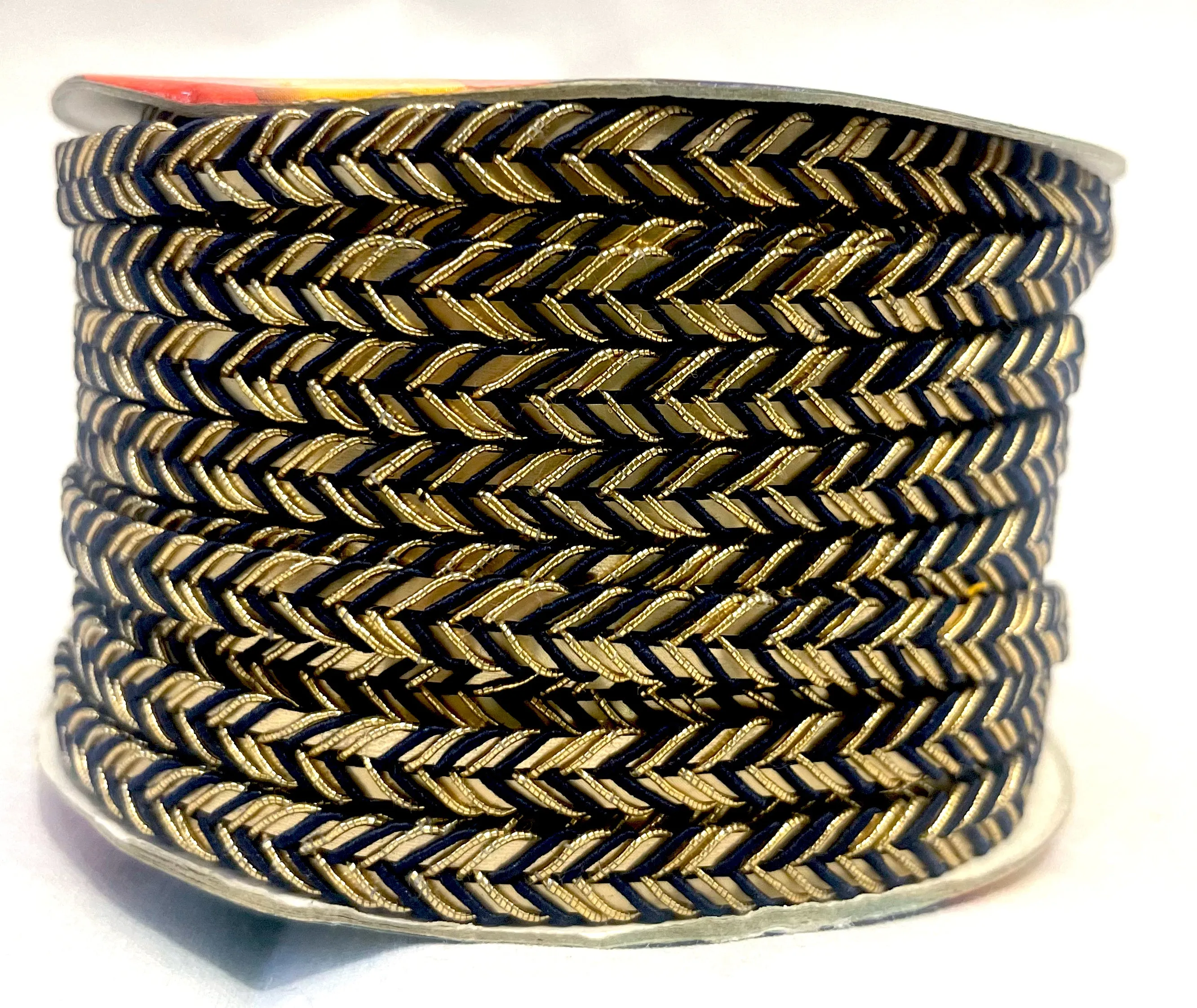 Golden Braid Border, Black And Golden,  Laces for Dress, Home Dcor, Shoe, Bags, Hats, DIY, Handmade, 0.2 inch Broad