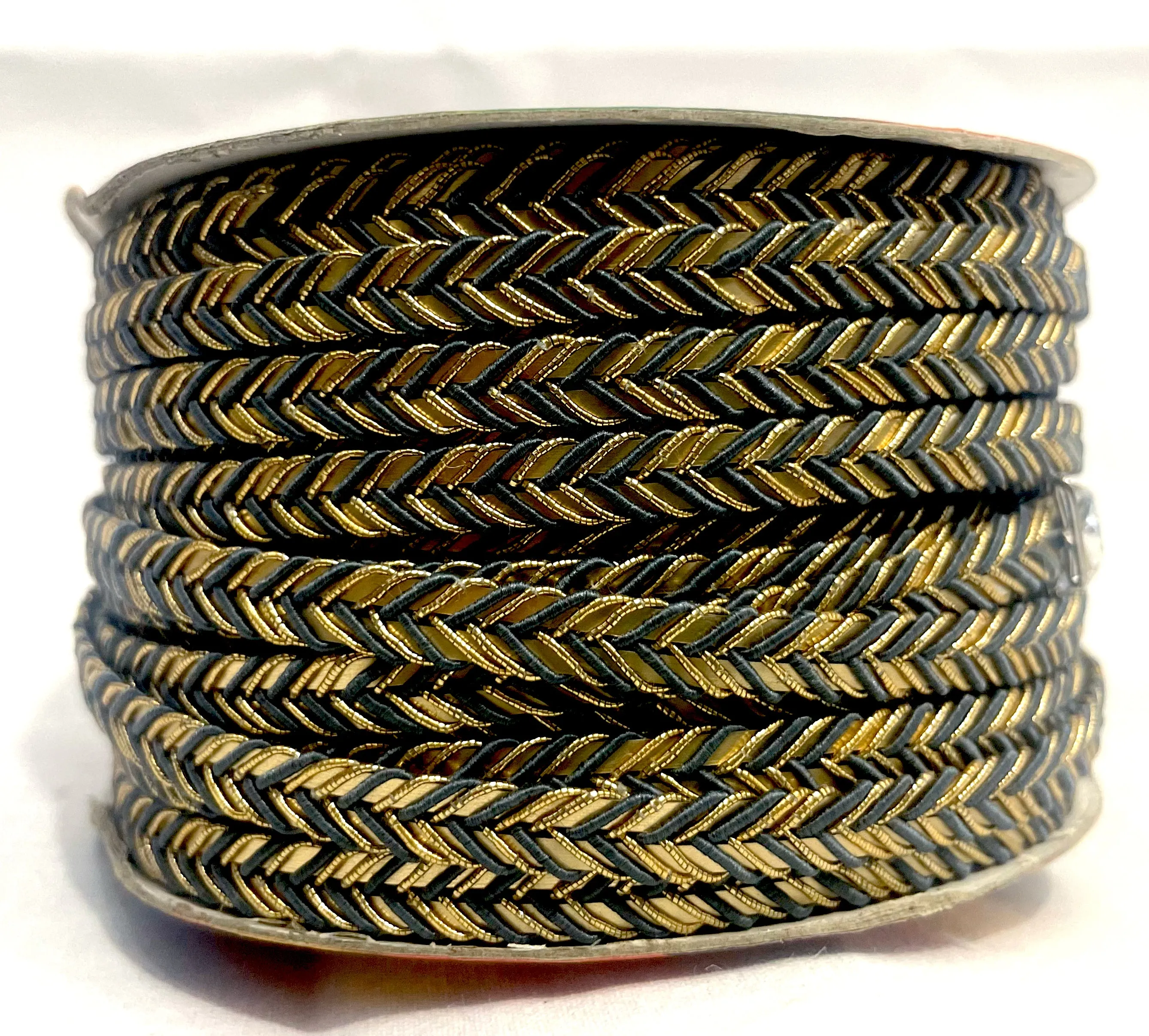Golden Braid Border, Black And Golden,  Laces for Dress, Home Dcor, Shoe, Bags, Hats, DIY, Handmade, 0.2 inch Broad
