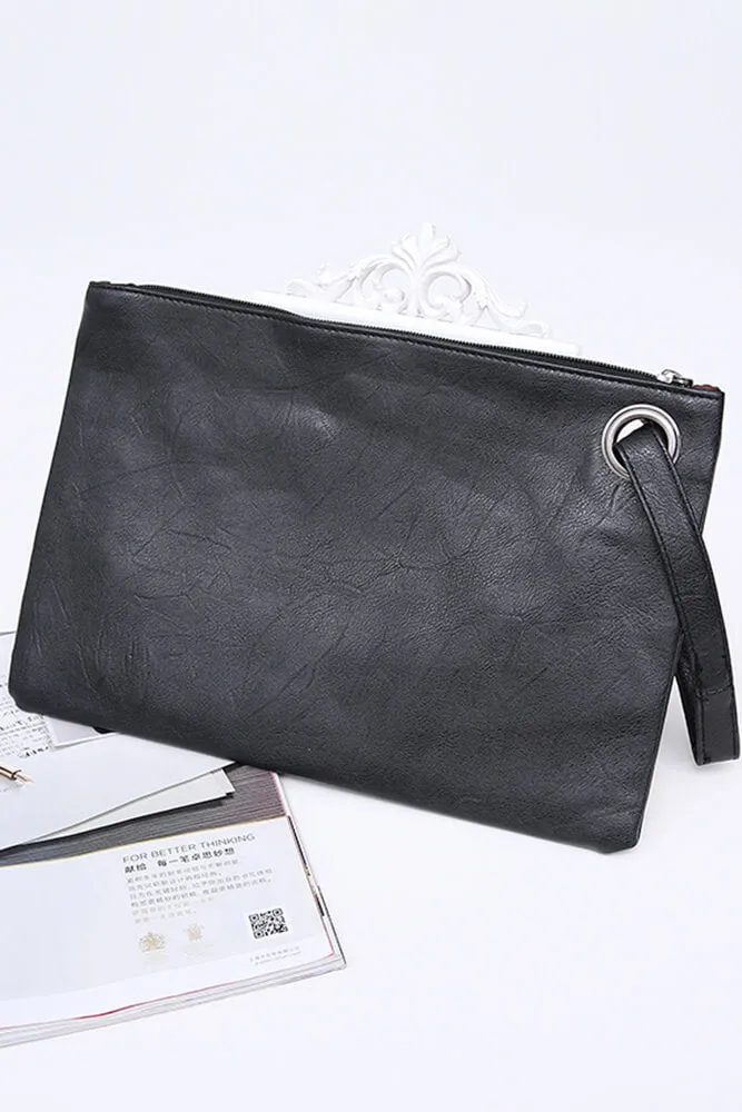 Large Retro Clutch Handbag with Zipper
