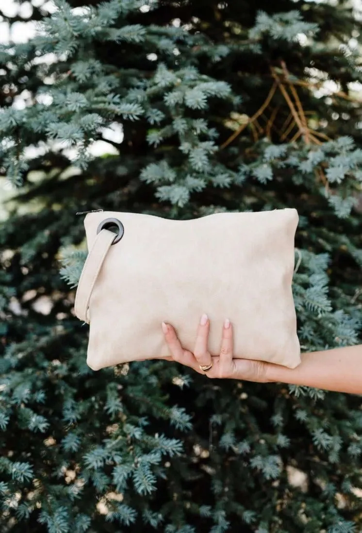 Large Retro Clutch Handbag with Zipper