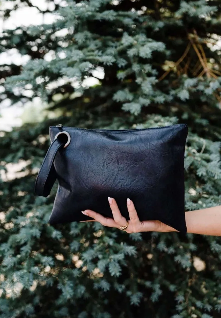 Large Retro Clutch Handbag with Zipper