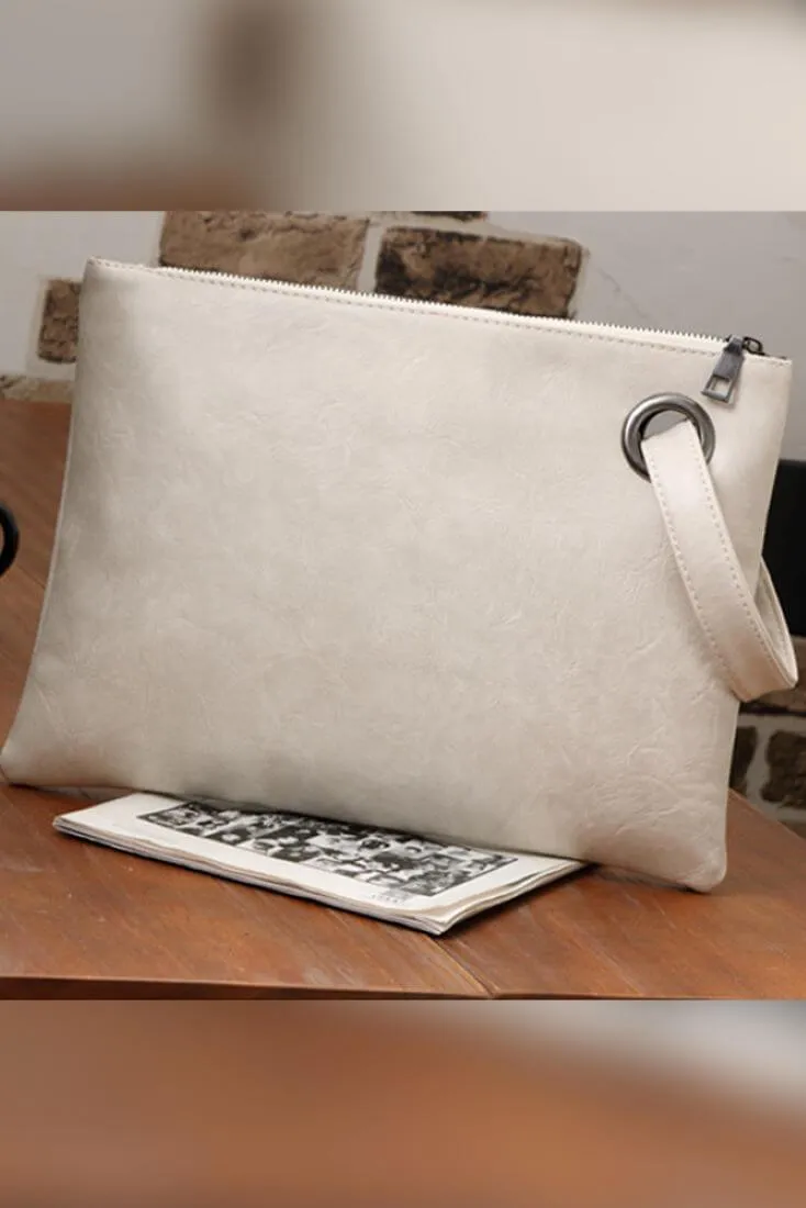 Large Retro Clutch Handbag with Zipper