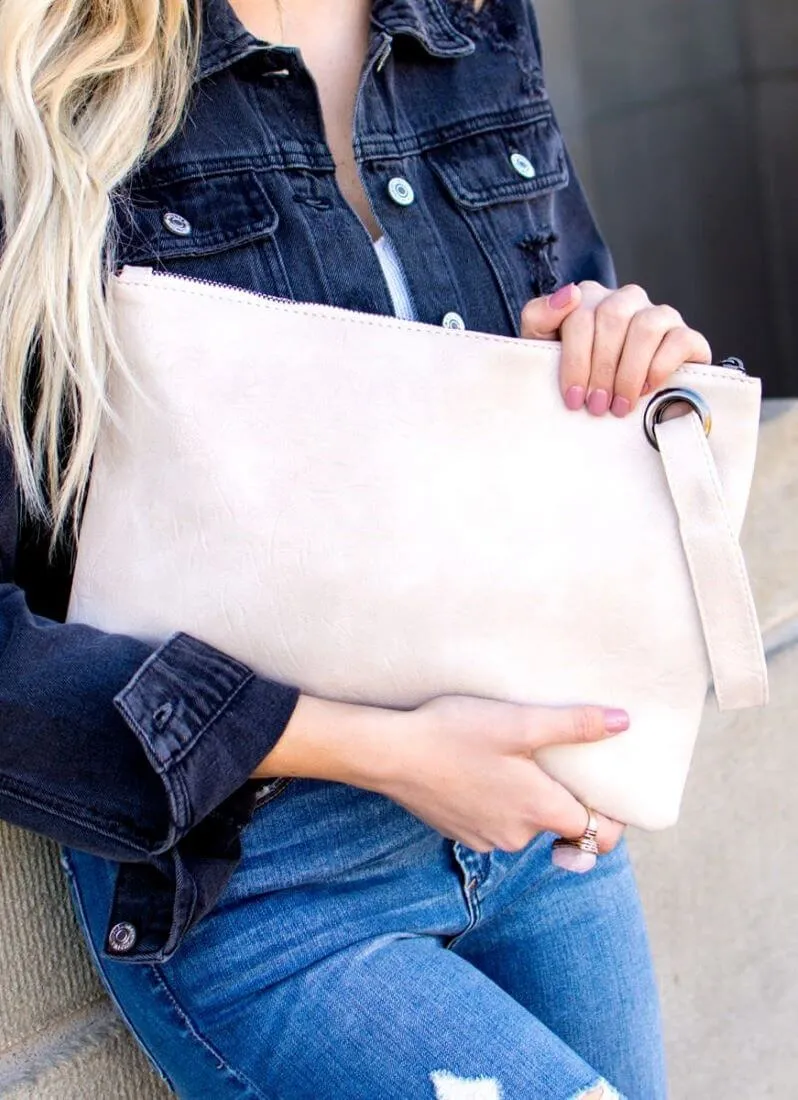 Large Retro Clutch Handbag with Zipper