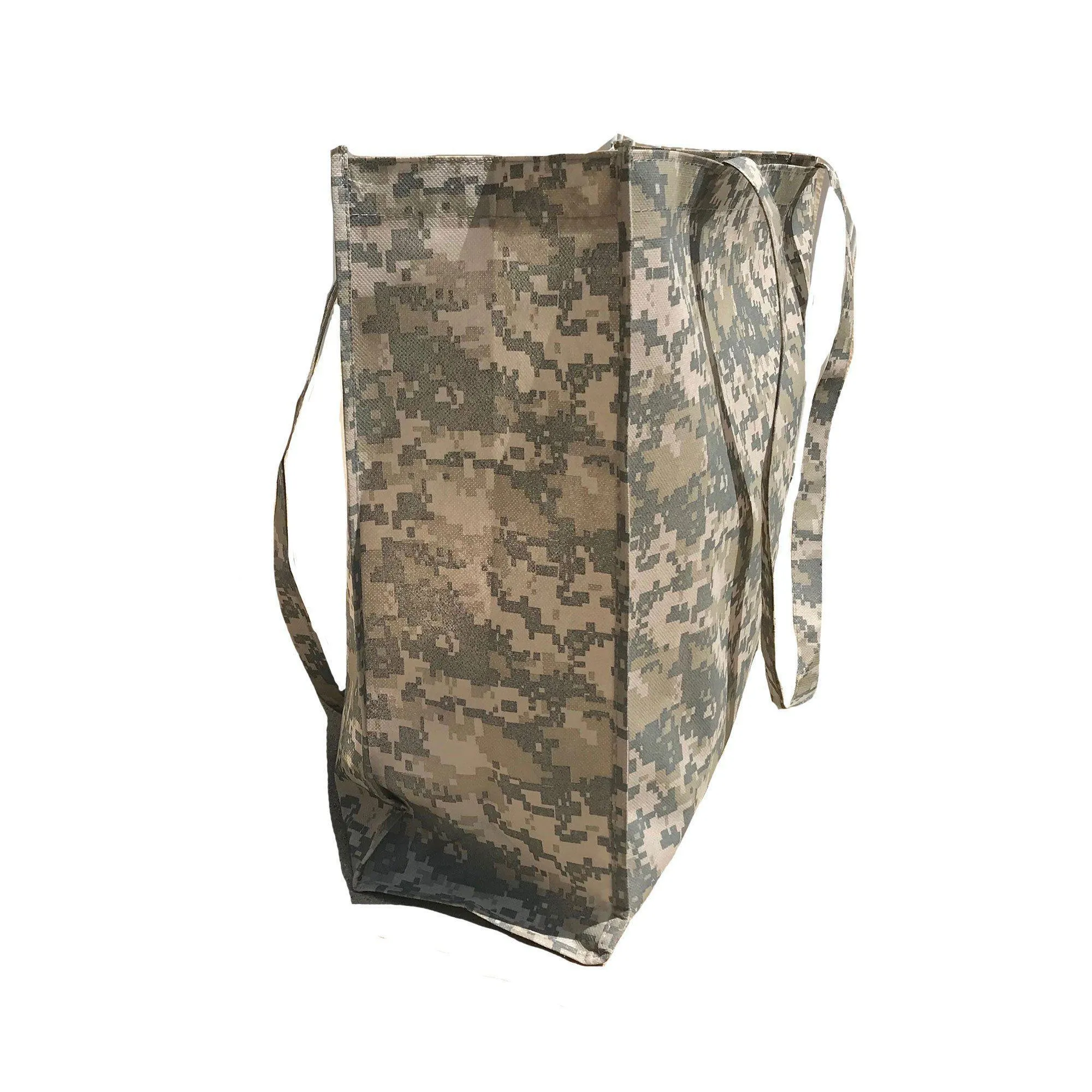 Large Reusable Grocery Shopping Totes Bags Gusset Digital Camo Camouflage 20X16inch