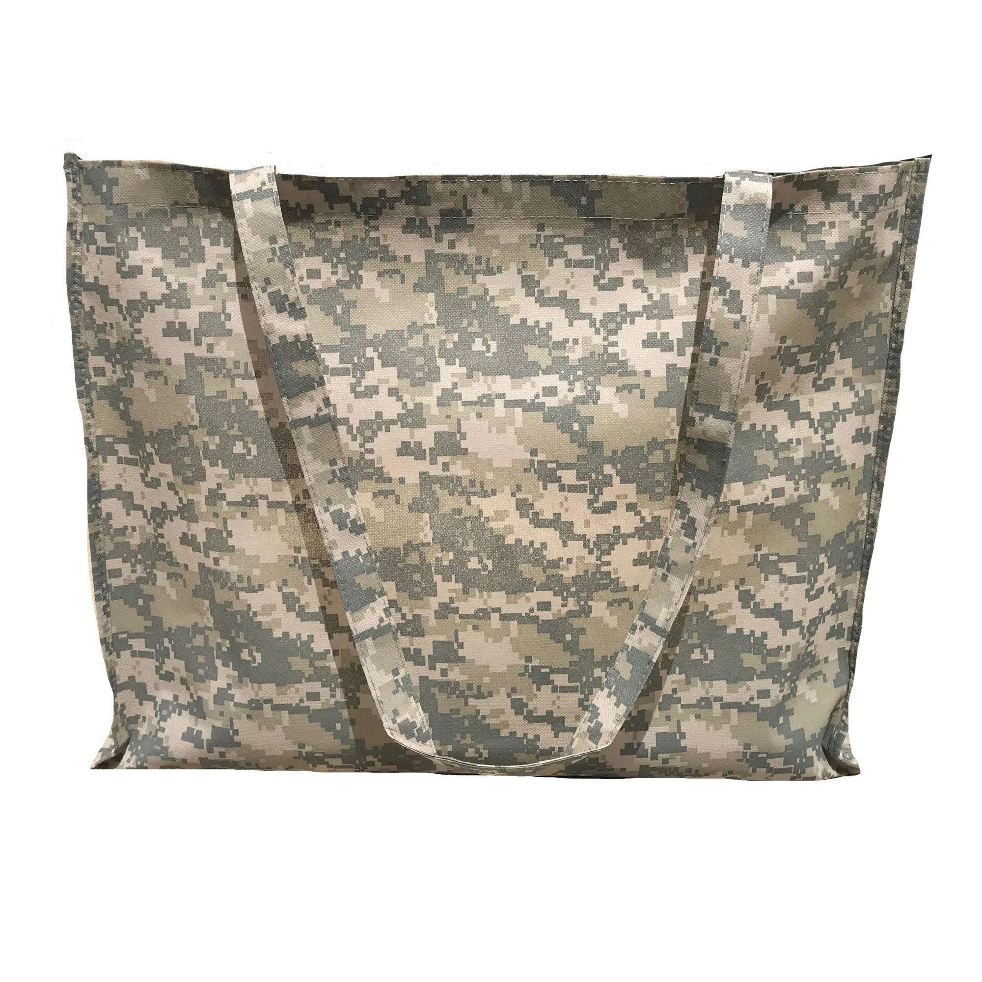Large Reusable Grocery Shopping Totes Bags Gusset Digital Camo Camouflage 20X16inch