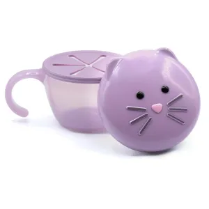 Melii Snack Container with Finger Trap - Purple Cat