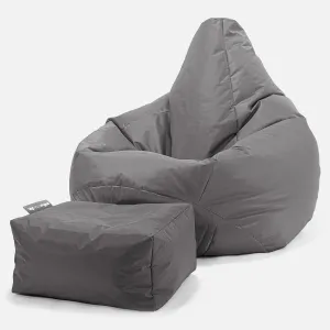 Outdoor Highback Bean Bag Chair - SmartCanvas™ Graphite Grey