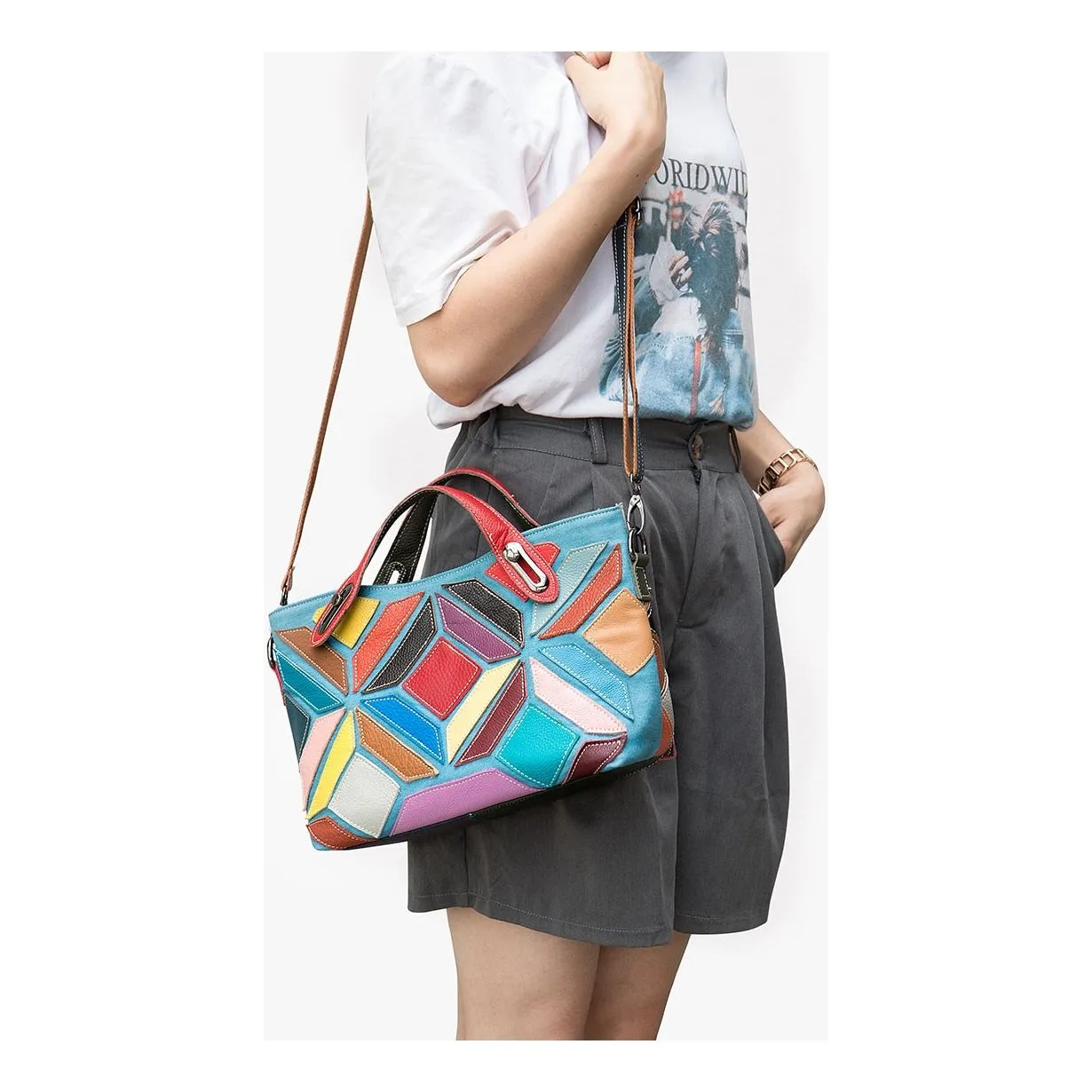 PatchLuxe Colorful Leather Shoulderbag