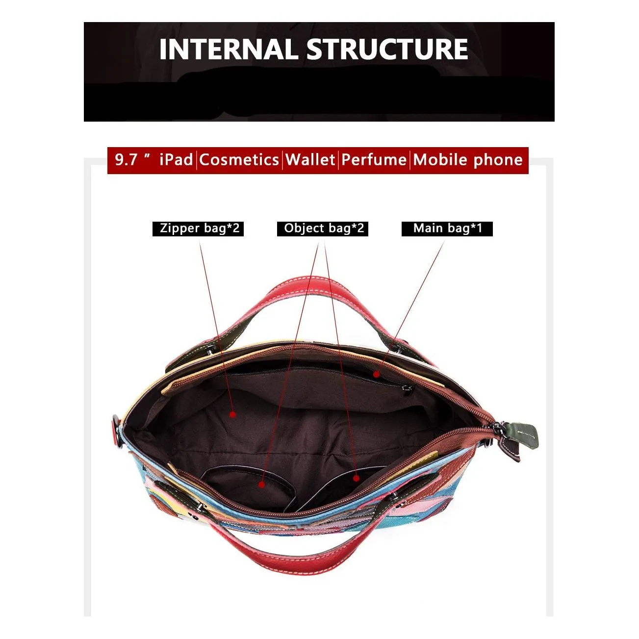 PatchLuxe Colorful Leather Shoulderbag