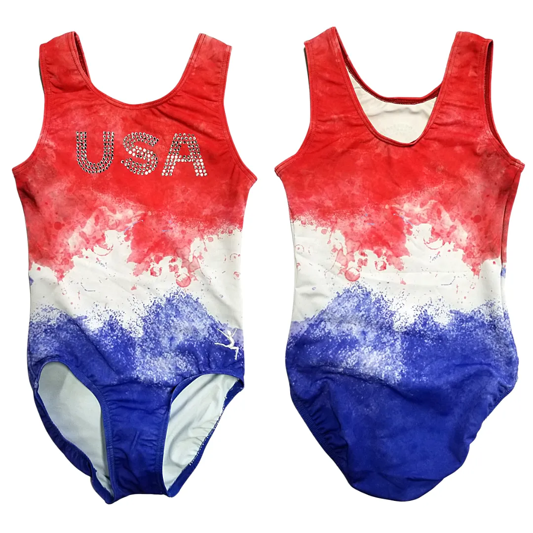 Rhinestone USA Gymnastics Leotard