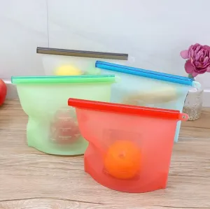 Silicone Vacuum Food Sealer Bags Wraps Fridge Food Storage Container 1.5 Litres - Vacum Sealing Bag - Refrigerator Frozen Bag Fresh Fruit