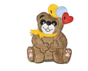 Smiling Bear Applique Patch 9" x 7"- 1 Piece