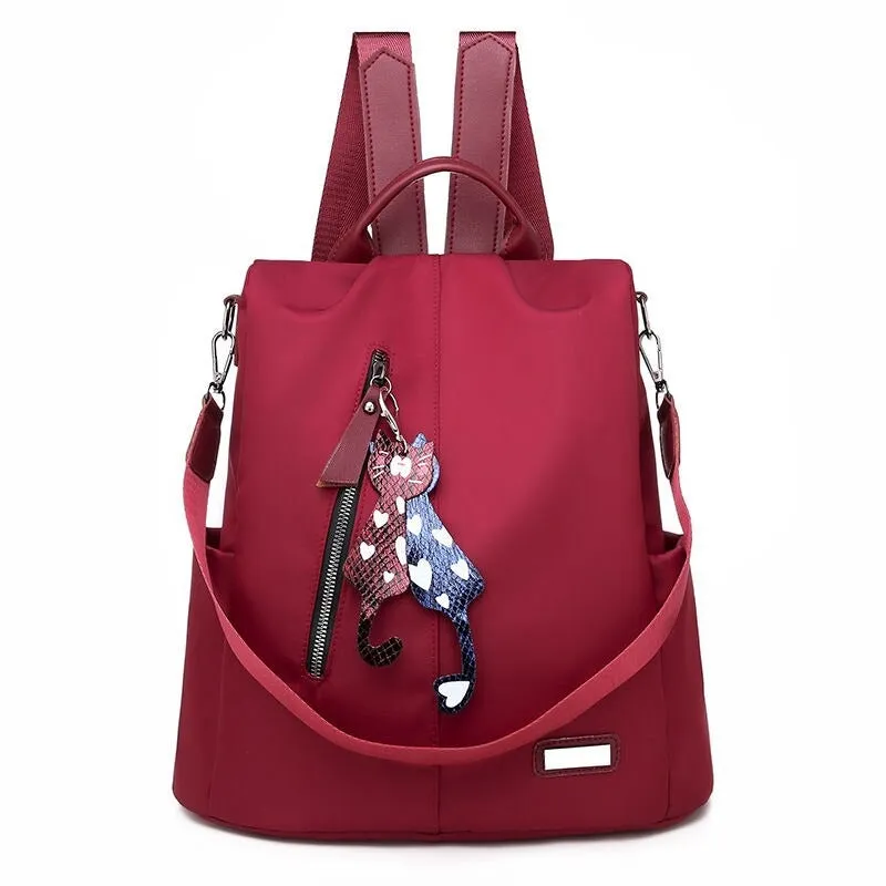 Solid Color Fashionable Bag With Cartoon Pendant