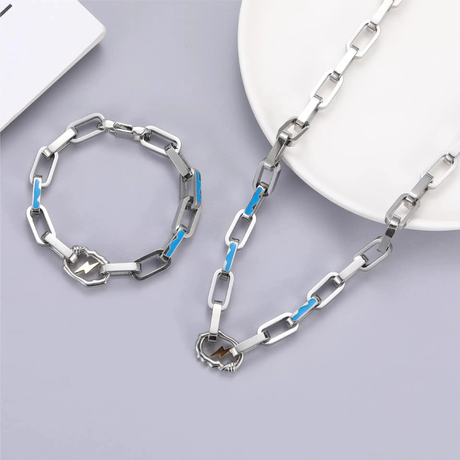 Stainless Steel Chain Lightning Bracelet