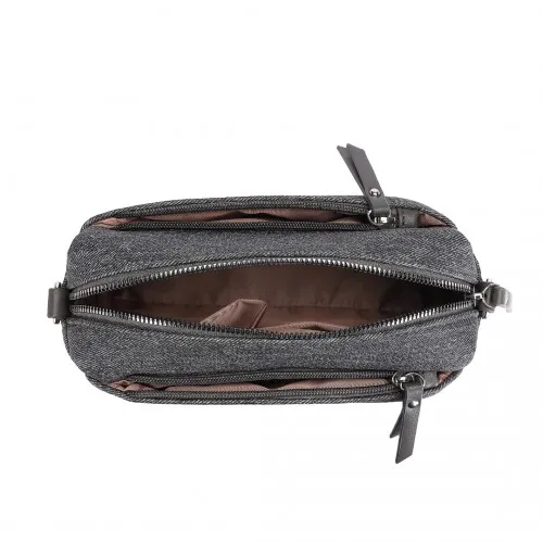 Stylish & Functional Miss Lulu Grey Ethnic Jacquard Strap Water-Resistant Crossbody Bag