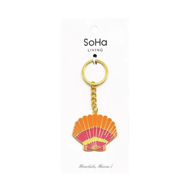 Sunrise Shell Enamel Keychain