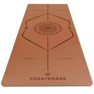 TAPIS DE YOGA MANDALA MARRON EN PU-CAOUTCHOUC NATUREL