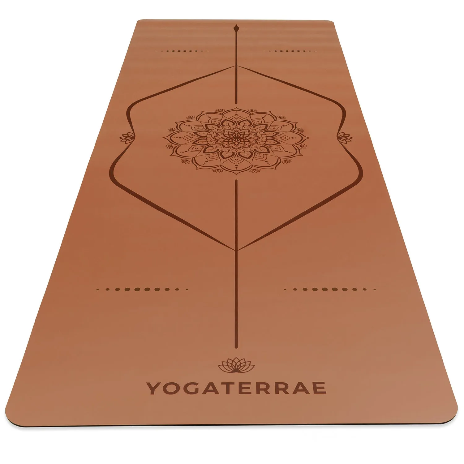 TAPIS DE YOGA MANDALA MARRON EN PU-CAOUTCHOUC NATUREL