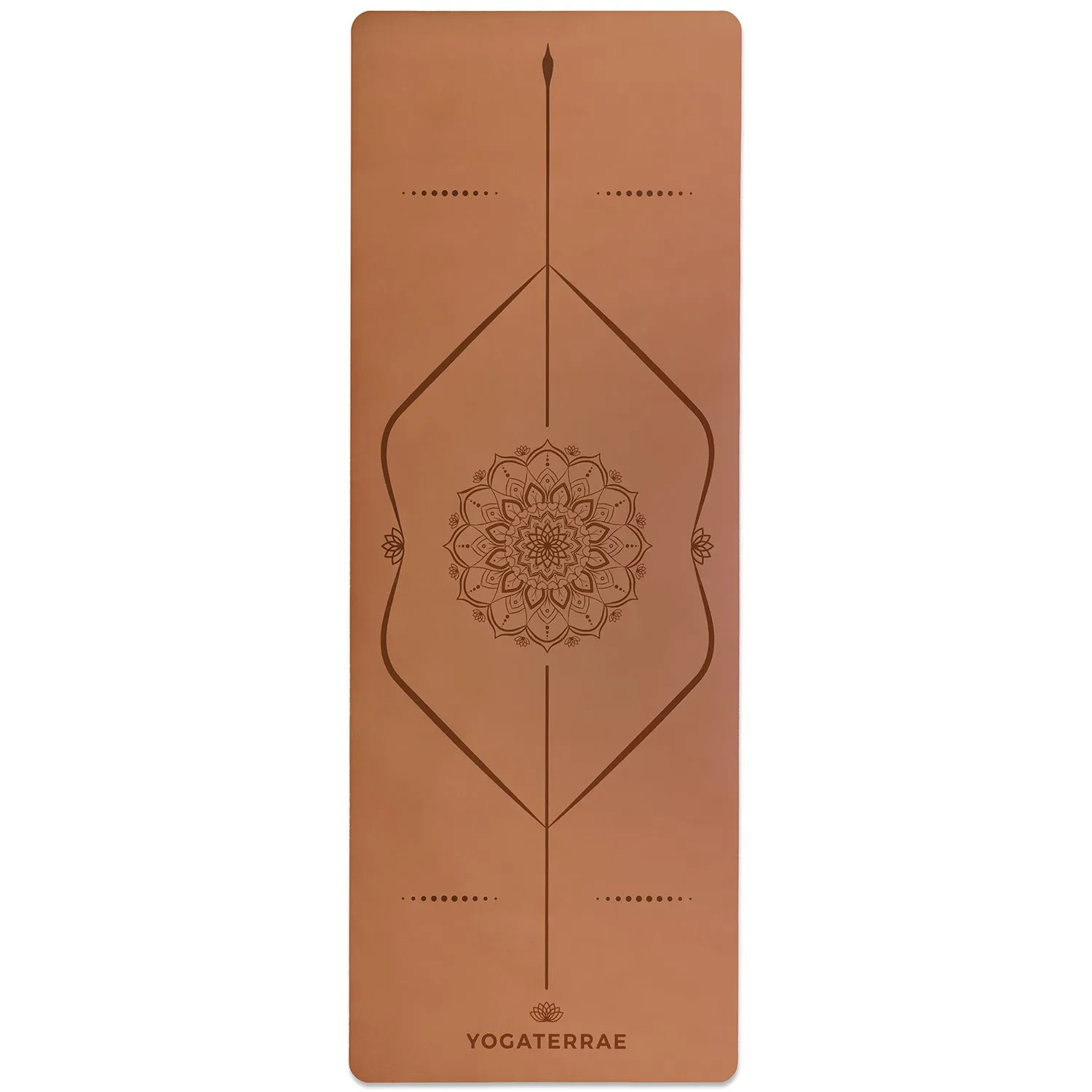 TAPIS DE YOGA MANDALA MARRON EN PU-CAOUTCHOUC NATUREL