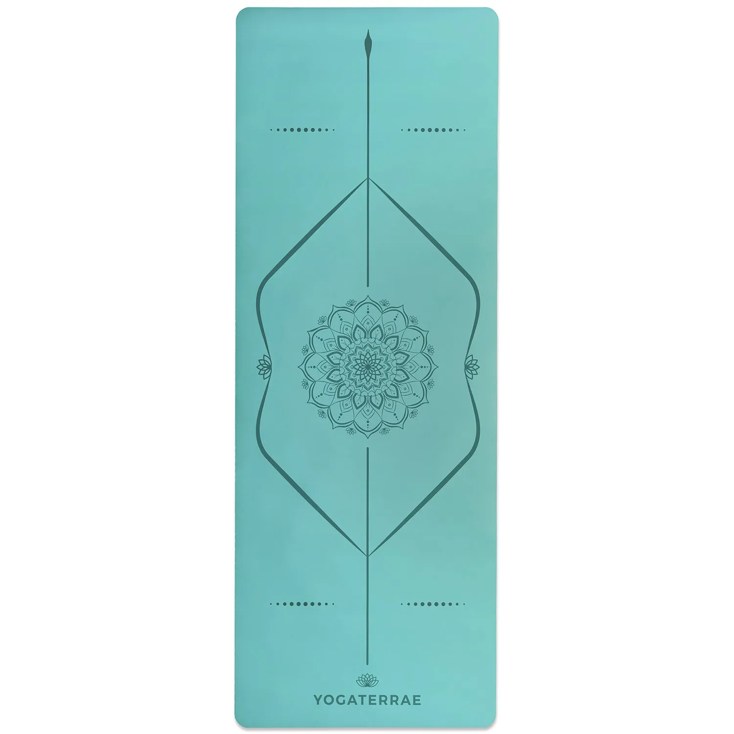 TAPIS DE YOGA MANDALA VERT MENTHE EN PU-CAOUTCHOUC NATUREL