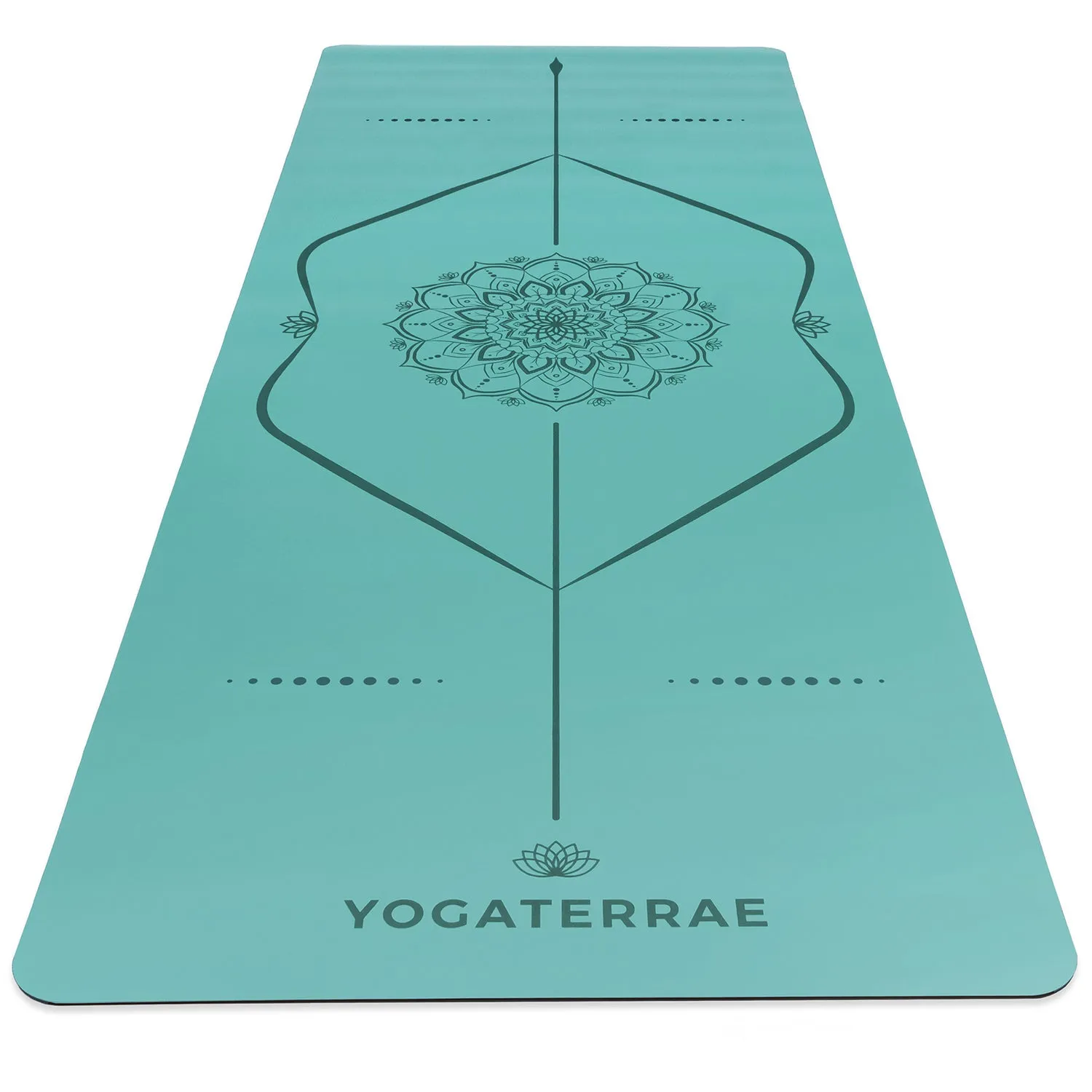 TAPIS DE YOGA MANDALA VERT MENTHE EN PU-CAOUTCHOUC NATUREL