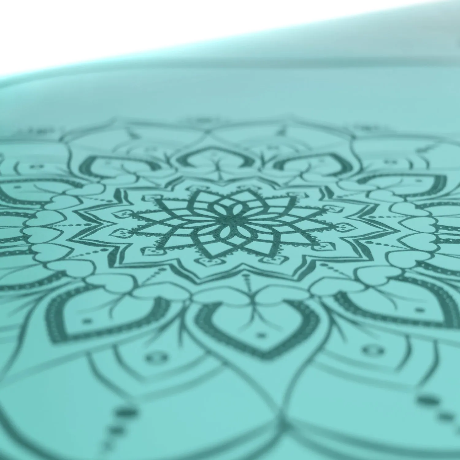TAPIS DE YOGA MANDALA VERT MENTHE EN PU-CAOUTCHOUC NATUREL