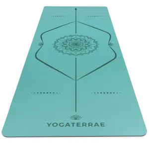 TAPIS DE YOGA MANDALA VERT MENTHE EN PU-CAOUTCHOUC NATUREL